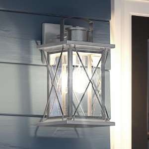 Urban Ambiance Luxury Colonial Outdoor Wall Light,  19"H x 9.125"W,  Stainless Steel Finish, UHP1224 - 1 of 4