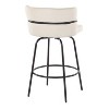 LumiSource Set of 2 Cinch-Claire Counter Height Barstools Black/Cream: Upholstered Swivel Seats, Metal Frame - 4 of 4