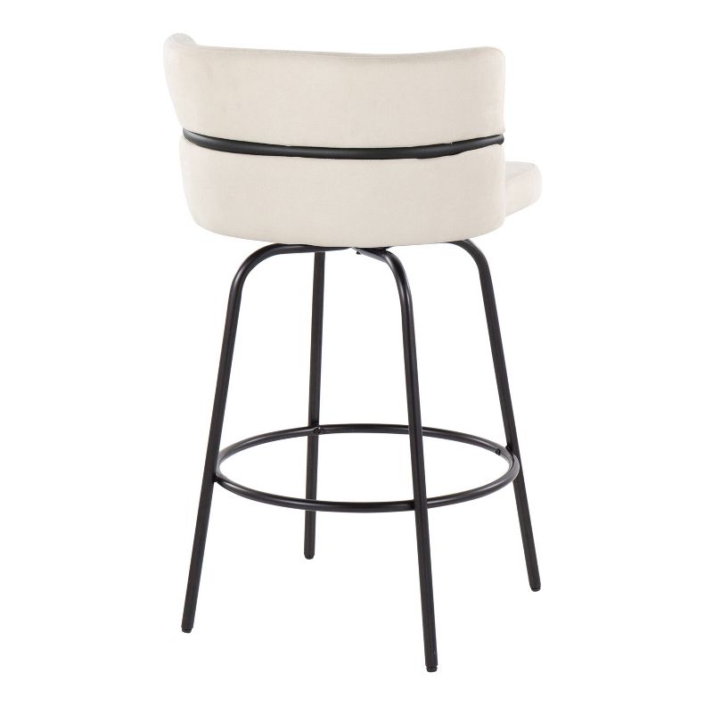 Set of 2 Cinch-Claire Counter Height Barstools Black/Cream - LumiSource, 4 of 10