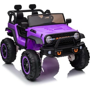 24V 2-Seater Kids Ride-On Truck with Remote Control, 180W Motor, 7Ah Battery, LED Lights, Music, Spring Suspension, USB Port & Shovel - 1 of 4