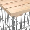 Garden Bench Natural Wood Solid Pine Wood, Galvanized Steel Large - 4 of 4