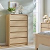 SinCiDo Modern 45" Tall Vertical Dresser with 5 Drawer Dresser,Curved Profile Designed with Natural Texture for Bedroom,Living Room - 3 of 4