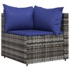 vidaXL Patio Corner Sofas with Cushions 2 pcs Gray Poly Rattan - 3 of 4