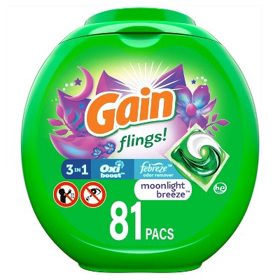 Gain flings! Laundry Detergent Pacs Moonlight Breeze Scent - 81ct