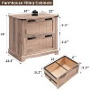 SinCiDo Farmhouse 2 Drawer File Cabinet, 30" Office Storage Cabinet w/Hanging Folders Holds A4 Letter Legal Files Size - 2 of 4