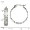 Black Bow Jewelry 5mm Textured Round Hoop Earrings in Stainless Steel, 25mm (1 Inch) - 4 of 4