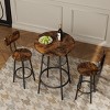KTMBDW 3 Piece Dining Table Set,23.6" Industrial Pub Table Set, Counter Height Kitchen Table with Bar Stools Set of 3 for Small Space,Apartment,Brown - 4 of 4