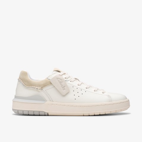 Clarks Mens Courtlite 2 Run White Leather Shoes 11 Medium