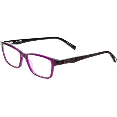 Jones NY J230 Women Designer Reading Glasses Crystal Purple Alligator Print 48mm