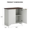 Fluted Buffet Sideboard Cabinet with Storage, Kitchen Storage Cabinet with Adjustable Shelves - 2 of 4