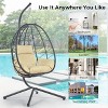 Egg Chair with Stand Indoor Outdoor Swing Chair Patio Wicker Hanging Egg Chair - 4 of 4