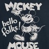 Men's - Disney - Mickey Mouse Hello Folks Long Sleeve Graphic T-Shirt - 2 of 4