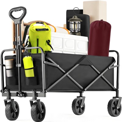 Musment Folding Wagon Heavy Duty,Foldable Utility Cart with Wheels, Camping & Shopping, Heavy Duty Utility Wagon