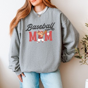 Simply Sage Market Baseball Mom Teddy Bear Sweatshirt - 1 of 4