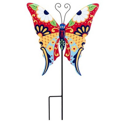 The Lakeside Collection Colorful Talavera-Inspired Garden Stakes