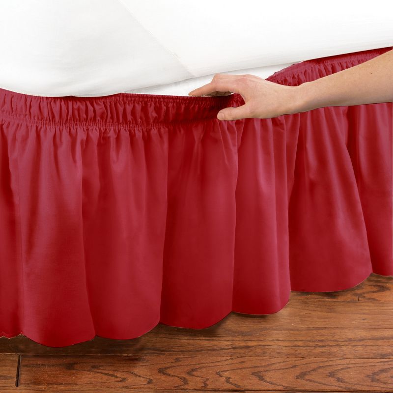 Collections Etc Wrap Around Bed Skirt, Easy Fit Elastic Dust Ruffle, 2 of 4