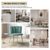 Barbara Velvet Vanity Stool for Makeup Room, Moden Accent Side Chairs for Living Room with Golden Metal Legs | Artful Living Design-SAGE - 3 of 4