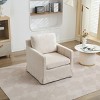 Chenille Upholstered Swivel Accent Chair,Skirted Swivel Armchair with Removable Back Cushion,360 Degree Swivel Lounge Chair for Living Room-Koiai - 3 of 4
