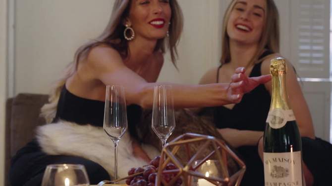 JoyJolt Layla Crystal Champagne Flute Glasses - Set of 8 Champagne Glasses – 6.7 oz, 2 of 12, play video