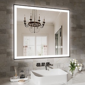 Sapphtopaz Frameless Bathroom Mirror, Rectangle Smart Vanity Mirror Decorative Wall Mirrors for Bathroom, Over Sink, Bedroom - 1 of 4