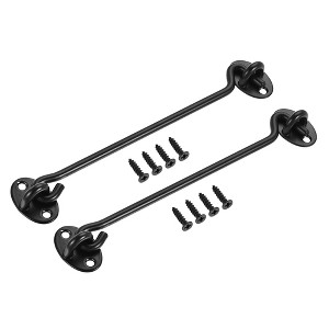 Unique Bargains 201 Stainless Steel Cabin Eye Latch Gate Door Swivel Hook with Mounting Screws 2 Pcs - 1 of 4