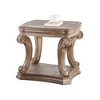26" Traditional End Table with Scroll Carved Legs, Open Bottom Shelf, and Carved Details for Living Room - 2 of 4
