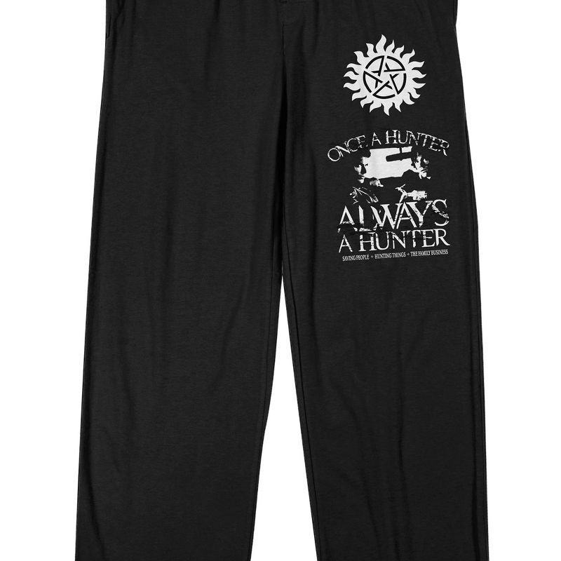 Supernatural Always A Hunter Men's Black Sleep Pajama Pants, 2 of 4