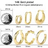 6 Pairs Chunky Gold Hoop Earrings, 14K Gold Plated Hypoallergenic Gift Set. - 2 of 4