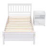 MAYEERTY Twin Bed with Headboard Teens with a Nightstand White - 4 of 4