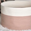 SEVOBAL Laundry Bags and Baskets Cotton Soft and Spacious Storage, Neutral Round Basket for Dirty Clothes in Home Organization, Pink, 21.7"*3.2"*13" - 4 of 4