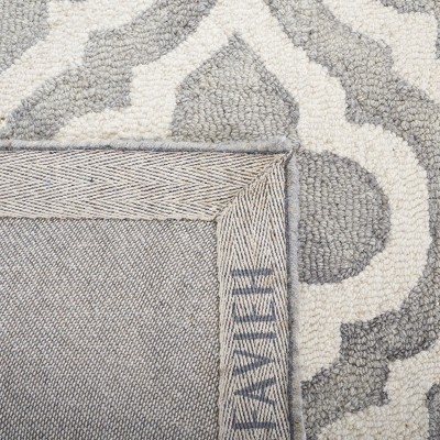 Grey and Ivory Hand-Tufted Wool Square Area Rug