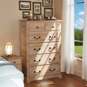 Vintage 6 Drawers Dresser, 48" Tall Wood Rustic Chset of Drawers for Bedroom, Living Room,Hallway - 1 of 4