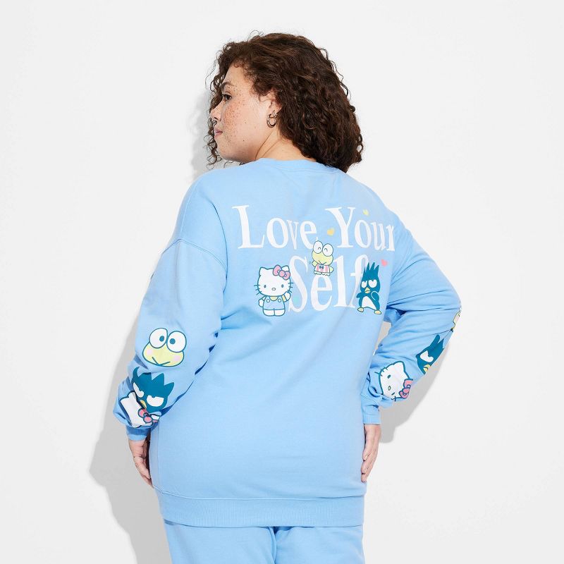 Women's Love Yourself Hello Kitty Graphic Sweatshirt - Blue, 2 of 6