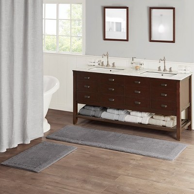 MAYEERTY 21"x34" Gray Everyday Modern Cotton Tufted Bath Rug
