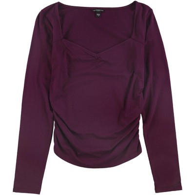 GUESS Womens Ruched Pullover Blouse