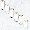 Zanzer 13.25 Oz Gold Glass Cup (Set of 6) - Elegant Drinking Glasses with Gold Accented Rim, Durable Glassware - Ideal for Cocktails & Beverages - 4 of 4