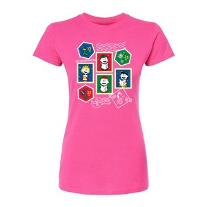 Women's - Peanuts - Christmas Stamps Fitted Graphic T-Shirt - 1 of 3