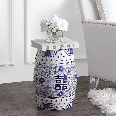 Double Happiness Blue and White Ceramic Garden Stool