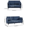 NicBex 68.11 Inch 2 Seat Sofa Couch with USB Charge Port and 2 Pillows for Living Room,Apartment,Office,Blue - 3 of 4