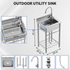 Acekool Stainless Steel Utility Basin with Adjustable Legs, Clog Prevention - 2 of 4