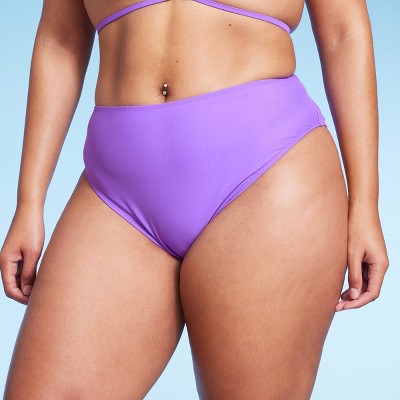 Women's High Waist High Leg Cheeky Bikini Bottom - Wild Fable™
