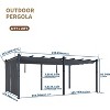 12x20 Ft Aluminum Pergola Oversize Outdoor Metal Gazebo with Retractable Canopy Outdoor Shelter for Modern Backyard Deck Porch Grape Trellis - 3 of 4