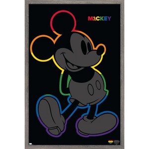 Trends International Disney Mickey Mouse - Rainbow Outline Framed Wall Poster Prints - 1 of 4