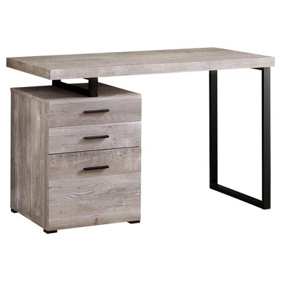Monarch Specialties Computer Desk Home Office Laptop Left Right Set-Up Storage Drawers 48InchL Work Metal Laminate Beige Black Contemporary Modern