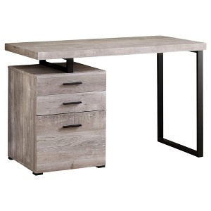Monarch Specialties Computer Desk Home Office Laptop Left Right Set-Up Storage Drawers 48InchL Work Metal Laminate Beige Black Contemporary Modern - 1 of 4