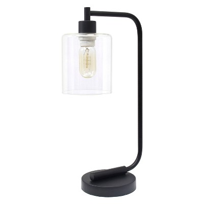 Современная железная настольная лампа с черным стеклянным абажуром - Lalia Home