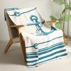 Amelie Home Nautical Anchor Pattern Chenille Throw Blanket - 4 of 4