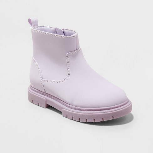 Toddler Girls' Flora Zipper Booties - Cat & Jack™ Lavender 5t : Target