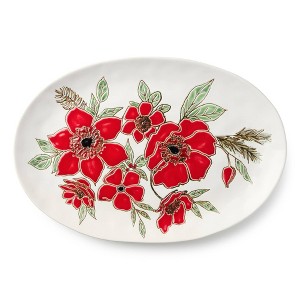 Certified International Festive Blooms Oval Platter : Target