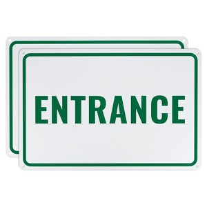 Unique Bargains Aluminum Reflective Rust Free Waterproof Entrance Sign 2 Pcs - 1 of 4